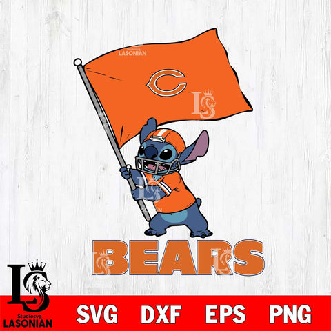 Chicago Bears Stitch flag SVG DXF EPS PNG FILE, NFL File Cut, Digital Download,Instant Download, Silhouette, Cricut
