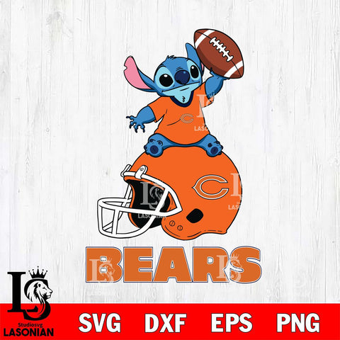 Chicago Bears Stitch helmet football SVG DXF EPS PNG FILE, Stitch File Cut,NFL Digital Download,Instant Download, Silhouette