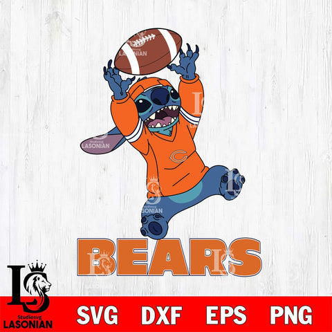 Chicago Bears Stitch playing football SVG DXF EPS PNG FILE, NFL File Cut, Digital Download,Instant Download, Silhouette, Cricut
