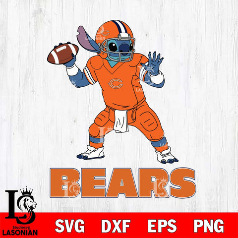 Chicago Bears Stitch throw the ball SVG DXF EPS PNG FILE, NFL File Cut, Digital Download,Instant Download, Silhouette, Cricut