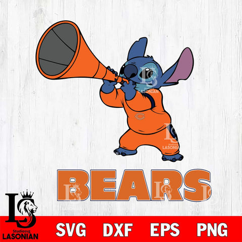 Chicago Bears Stitch vuvuzela SVG DXF EPS PNG FILE, NFL File Cut, Digital Download,Instant Download, Silhouette, Cricut