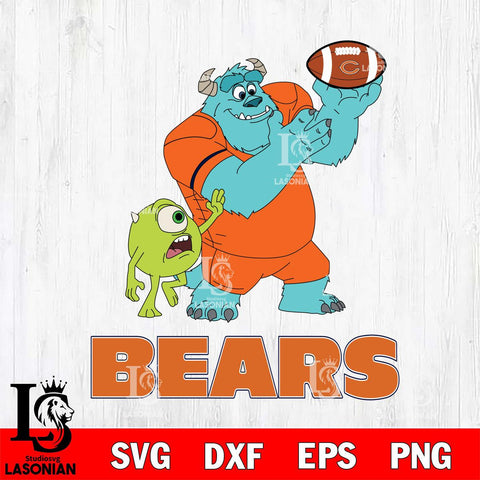Chicago Bears Sully & Mike Football Cricut,Christmas SVG DXF EPS PNG FILE, Digital Download,Instant Download, Silhouette