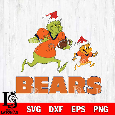 Chicago Bears The Grinch & Max Football Cricut,Christmas SVG DXF EPS PNG FILE, Digital Download,Instant Download, Silhouette