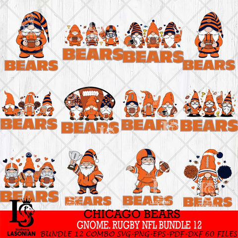 Chicago Bears  Gnome Football NFL Bundle File Cut, NFL SVG, Digital Download , CHRISTMAS Criucut , Silhouette