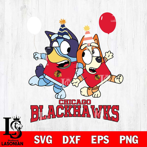 Chicago Blackhawks Bluey & Bingo 11 Svg Eps Dxf Png File, NHL svg, Digital Download, Instant Download