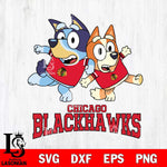 Chicago Blackhawks Bluey & Bingo 13 Svg Eps Dxf Png File, NHL svg, Digital Download, Instant Download