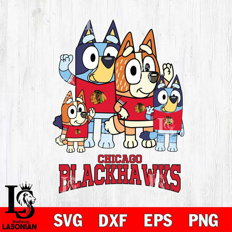 Chicago Blackhawks Bluey & Bingo 14 Svg Eps Dxf Png File, NHL svg, Digital Download, Instant Download