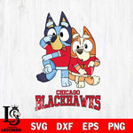 Chicago Blackhawks Bluey & Bingo 18 Svg Eps Dxf Png File, NHL svg, Digital Download, Instant Download