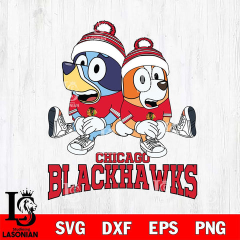 Chicago Blackhawks Bluey & Bingo 8 Svg Eps Dxf Png File, NHL svg, Digital Download, Instant Download