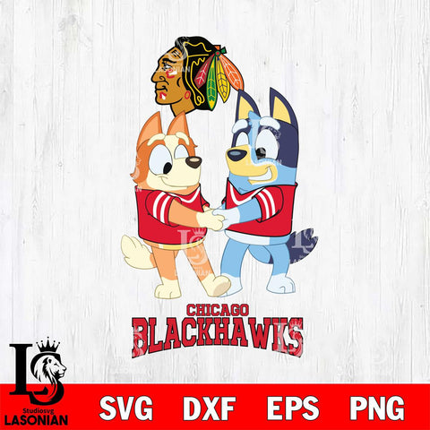 Chicago Blackhawks Bluey Chilli Dance Svg Eps Dxf Png File, Digital Download, Instant Download