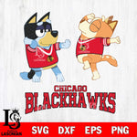 Chicago Blackhawks Bluey Dance Svg Eps Dxf Png File, Digital Download, Instant Download