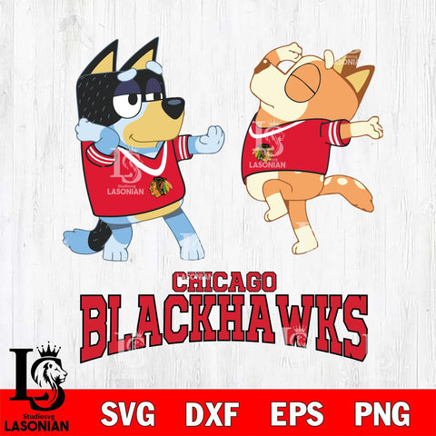 Chicago Blackhawks Bluey Dance Svg Eps Dxf Png File, Digital Download, Instant Download