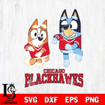 Chicago Blackhawks Bluey with Chilli Dance Svg Eps Dxf Png File, Digital Download, Instant Download