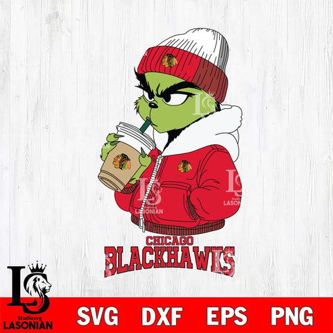 Chicago Blackhawks Grinch Bougie Sport Svg Eps Dxf Png File, Digital Download, Instant Download