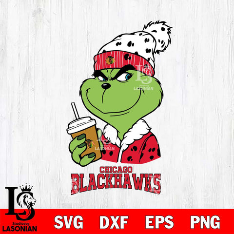 Chicago Blackhawks Grinch hat Svg Eps Dxf Png File, Digital Download, Instant Download