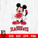 Chicago Blackhawks Mickey NHL Hockey SVG DXF EPS PNG FILE,NHL File Cut,Disney Digital Download,Instant Download, Silhouette