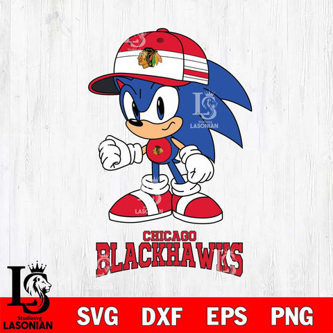 Chicago Blackhawks Sonic NHL Hockey SVG DXF EPS PNG FILE,NHL File Cut,Disney Digital Download,Instant Download, Silhouette