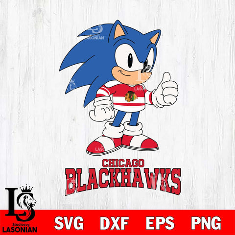 Chicago Blackhawks Sonic like NHL Hockey SVG DXF EPS PNG FILE,NHL File Cut,Disney Digital Download,Instant Download, Silhouette