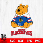 Chicago Blackhawks Winnie The Pooh NHL Hockey SVG DXF EPS PNG FILE,NHL File Cut,Disney Digital Download,Instant Download, Silhouette
