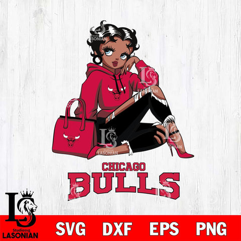 Chicago Bulls Awesome Black Fan Girl Betty Boop