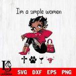 Chicago Bulls Betty Boop Black Fan I Am Simple Women Svg Eps Dxf Png File, Digital Download