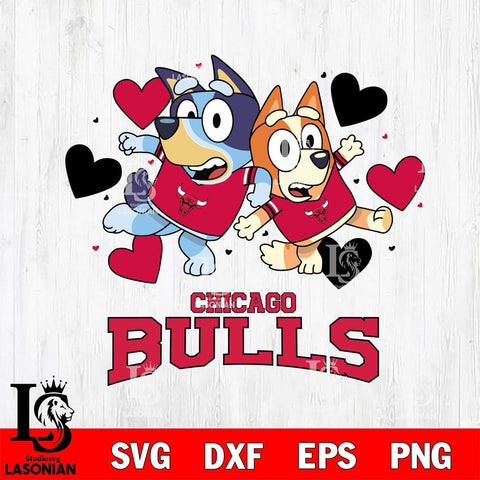 Chicago Bulls Bluey & Bingo 10 Svg Eps Dxf Png File, NBA svg, Digital Download, Instant Download
