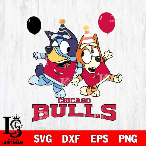 Chicago Bulls Bluey & Bingo 11 Svg Eps Dxf Png File, NBA svg, Digital Download, Instant Download