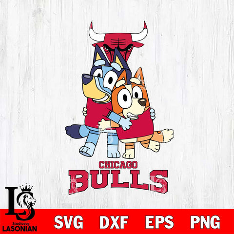 Chicago Bulls Bluey & Bingo 12 Svg Eps Dxf Png File, NBA svg, Digital Download, Instant Download