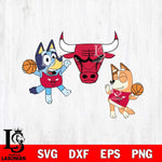 Chicago Bulls Bluey & Bingo Svg Eps Dxf Png File, Digital Download, Instant Download