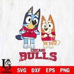 Chicago Bulls Bluey & Bingo 6 Svg Eps Dxf Png File, NBA svg, Digital Download, Instant Download