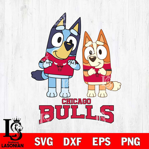 Chicago Bulls Bluey & Bingo 6 Svg Eps Dxf Png File, NBA svg, Digital Download, Instant Download
