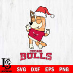 Chicago Bulls Bluey Chilli Happy Christmas Svg Eps Dxf Png File, Digital Download