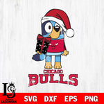 Chicago Bulls Bluey Christmas Svg Eps Dxf Png File, Digital Download