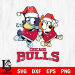 Chicago Bulls Bluey Christmas Holiday Svg Eps Dxf Png File, Digital Download