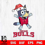 Chicago Bulls Bluey Happy Christmas Svg Eps Dxf Png File, Digital Download
