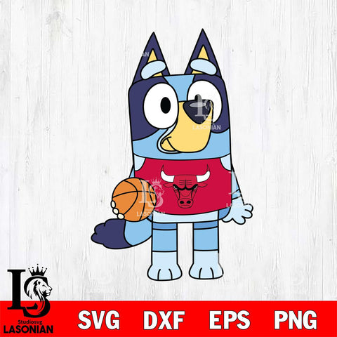 Chicago Bulls Bluey sport 2 Svg Eps Dxf Png File, Digital Download, Instant Download