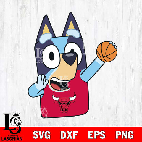 Chicago Bulls Bluey sport Svg Eps Dxf Png File, Digital Download, Instant Download