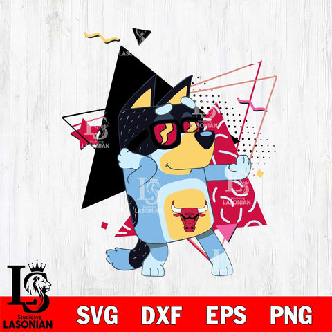 Chicago Bulls Bluey sport 4 Svg Eps Dxf Png File, Digital Download, Instant Download