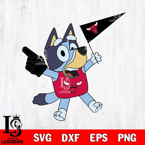 Chicago Bulls Bluey sport flag Svg Eps Dxf Png File, Digital Download, Instant Download