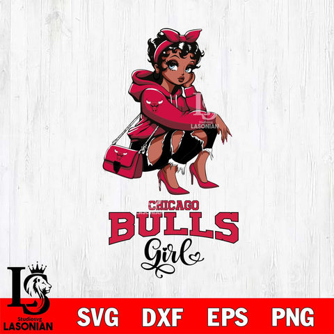 Chicago Bulls Fashion Black Fan Girl Betty Boop