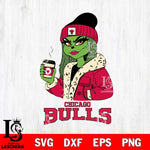 Chicago Bulls Girls Grinch Bougie Svg Eps Dxf Png File, Digital Download, Instant Download