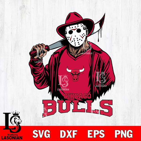 Chicago Bulls Jason Voorhees Horror 13 Svg Eps Dxf Png File, NBA svg, Digital Download, Instant Download