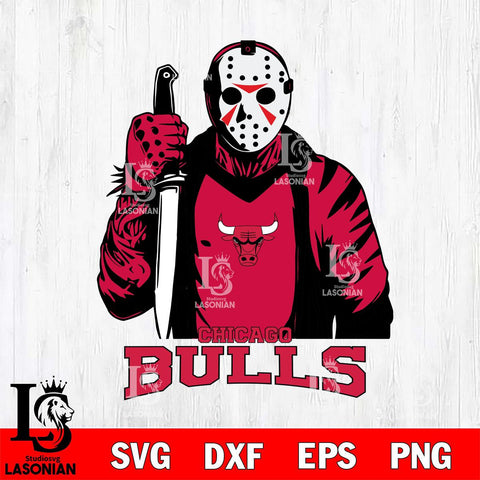 Chicago Bulls Jason Voorhees Horror 3 Svg Eps Dxf Png File, NBA svg, Digital Download, Instant Download