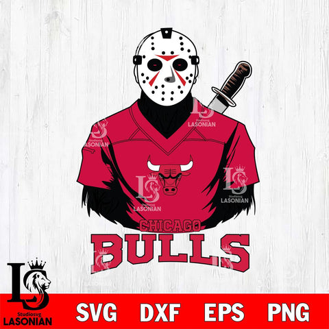 Chicago Bulls Jason Voorhees Horror 4 Svg Eps Dxf Png File, NBA svg, Digital Download, Instant Download