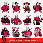 Chicago Bulls Jason Voorhees NBA Bundle 12 SVG Eps Dxf Png File, Bundle NBA svg, Digital Download, Instant Download