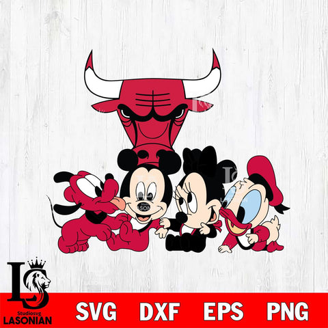 Chicago Bulls Mickey Minne 5 Nba Svg Eps Dxf Png File, NBA svg, Digital Download, Instant Download