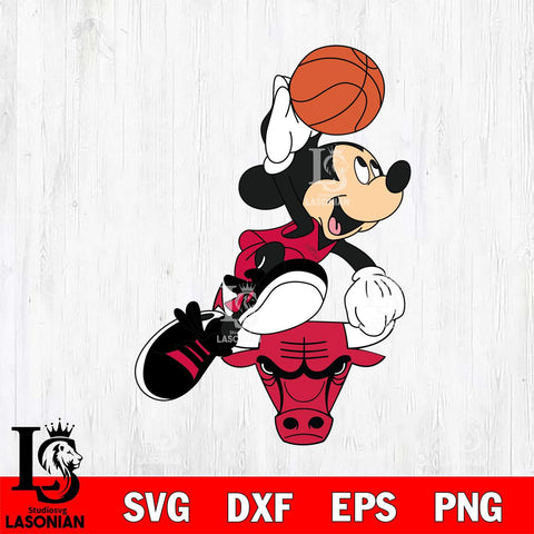 Chicago Bulls Mickey Minne 8 Nba Svg Eps Dxf Png File, NBA svg, Digital Download, Instant Download