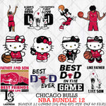 Chicago Bulls NBA Bundle 12 Svg Eps Dxf Png File, Digital Download, Instant Download