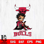 Chicago Bulls Style Black Fan Girl Betty Boop