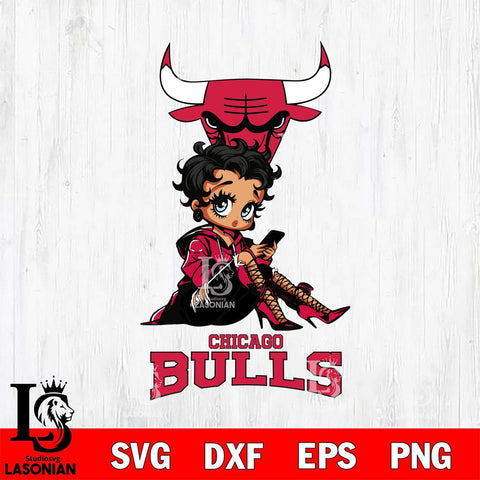 Chicago Bulls Style Black Fan Girl Betty Boop